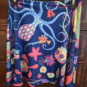 Gretchen Scott Designs Blue and Green Midi Skirt